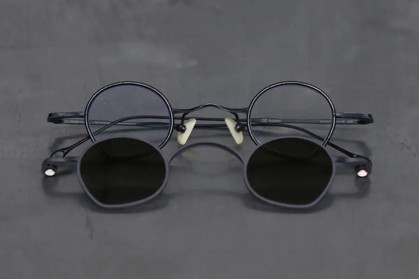 Rigards retro black and gray frame transparent green lens glasses RG1925TI